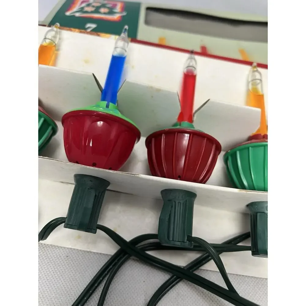 VTG Bubbling Lights Christmas Tree Holiday Decorative - 7 light set